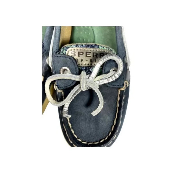 Sperry‎ Navy Leather with Snakeskin Loafers - Picture 3 of 6